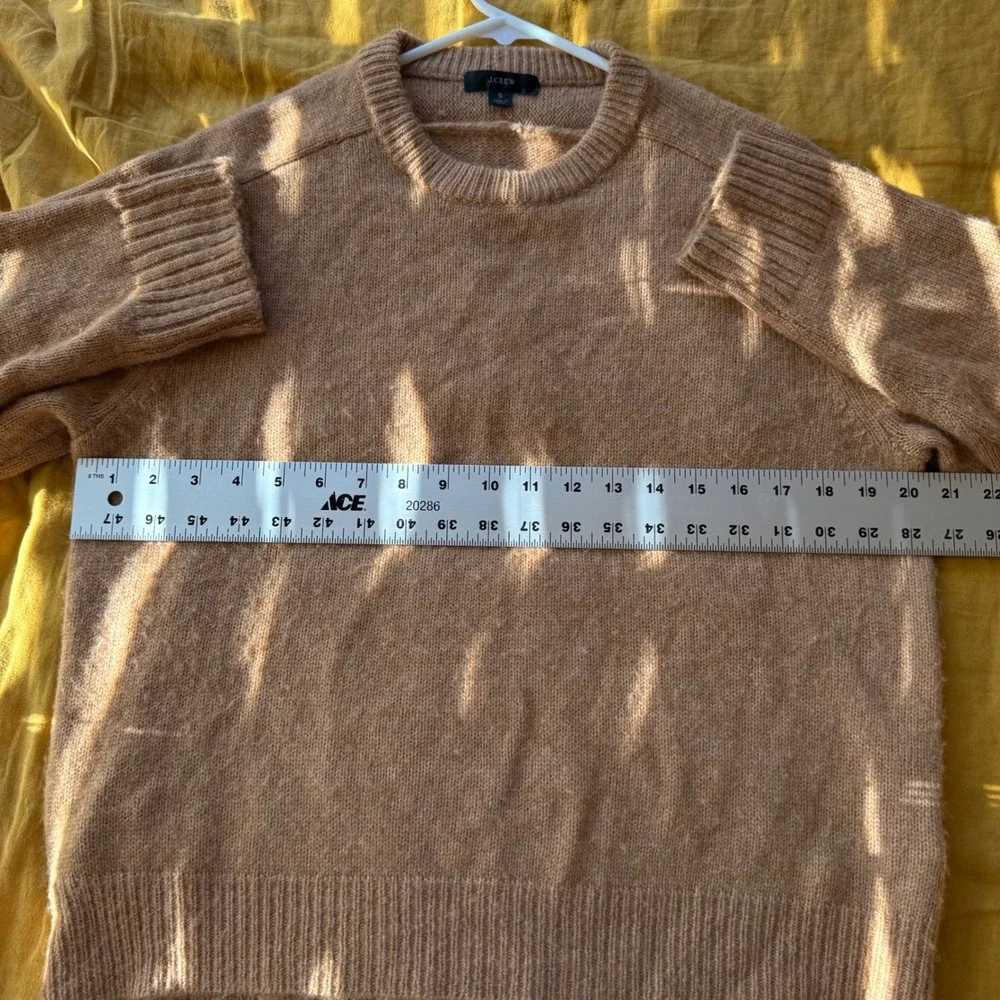 J.Crew Womens Merino‎ Wool Alpaca Blend Crewneck Sweater Camel Brown Small S